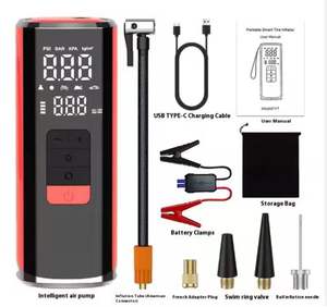 เครื่องเติมลมยางแบบพกพา ปั๊มลมสำหรับยางรถยนต์ พร้อมเกจวัดแรงดันดิจิตอล ไฟ LED สำหรับรถยนต์ รถจักรยานยนต์ จักรยาน - Product Image 6