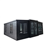 Maison conteneur moderne, mobile, préfabriquée et extensible trois-en-un avec solutions d'aménagement pour chambre, hôtel et bureau à domicile