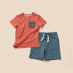 Set di abbigliamento per ragazzi 2 pezzi stile estivo per 13-14 anni top manica tuta e pantaloni per - Product Image 2