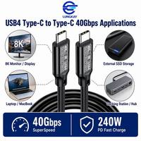 Câble USB4 Type-C vers Type-C LUNGKAY, 40 Gbps, vidéo 8K, charge rapide 240 W PD 3.1, synchronisation des données, compatible Thunderbolt 4, OEM