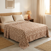 Sprei Mikrofiber Bermotif Leopard, Bahan Bernapas, Grosir Pabrik, Tahan Lama untuk Semua Musim, Cocok untuk Hotel dan Rumah di Afrika