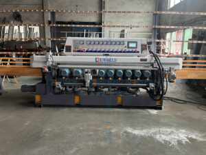 Machine automatique à 9 moteurs pour le chanfreinage du verre avec contrôle PLC, équipement de meulage et de polissage des bords de verre pour verre décoratif - Product Image 6