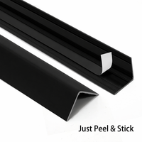 Pelindung Sudut Ubin Berbentuk L dari Aluminium Alloy Tebal 2.5mm Warna Hitam Doff, Aksesoris Tahan Lama untuk Dekorasi Tepi Dinding Hotel