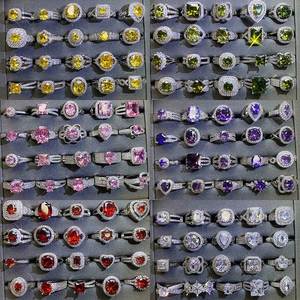 High Quality Fashion Colored Zircon Diamond Personalized Ring Gold Plated Big Gemstone Ring Jewelry Ring Wholesale - Product Image 2