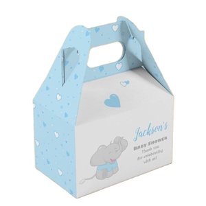 Decoración de fiesta de cumpleaños de boda impresa personalizada, dulces, regalo <span class=keywords><strong>para</strong></span> niños, embalaje de papel, recuerdo de Baby Shower, caja Gable - Product Image 1