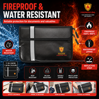 Sac de rangement ignifuge pour documents, idéal pour les acheteurs professionnels au Royaume-Uni, pochette réfléchissante pour distributeurs et fournitures d'entreprise
