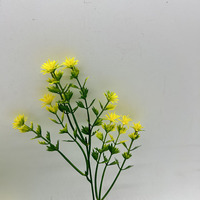 Pequeñas Margaritas Amarillas Artificiales, Planta Verde Simulada, Decoración para el Hogar, Bodas, San Valentín, Flores Artificiales para Jardín