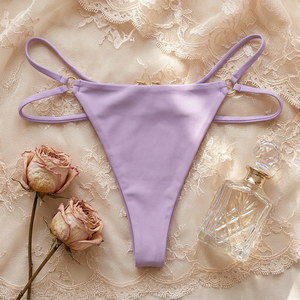 Women Sexy Heart Ring <b>Thong</b> Panties Solid Double Straps Low Waist T-Back Underwear High Cut <b>Seamless</b> Ladies Underpants OEM ODM - Product Image 1