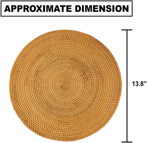 Posavasos de placa de agua de Jacinto redondo ecológico trenzado clásico Cargador Eco-Mats y almohadillas - Product Image 4