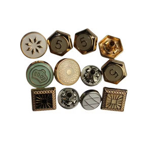 Boutons pression en métal en alliage de zinc durables Décorations de vêtements lavables écologiques pour jeans et manteaux Placage de <span class=keywords><strong>cuir</strong></span> avec perles - Product Image 2