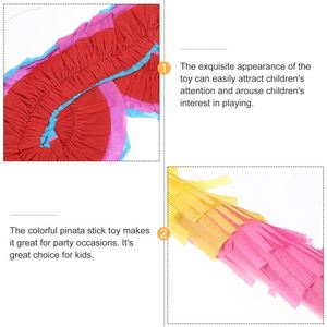 50Cm Wooden Multicolored Festival Blindfold and Confetti Set Pinata <b>Stick</b> Knock <b>Candy</b> Game - Product Image 4