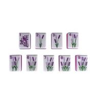 Ensemble de Mahjong Américain de Luxe en Acrylique Violet Gravé au Laser Double Couche, Motif Floral Personnalisé, 160 Tuiles, Jeu de Divertissement à Domicile