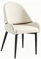 Chaise de salle à manger rembourrée moderne avec accoudoirs, chaise de salle à manger de luxe, pieds en métal noir, chaise d'appoint de loisirs pour la maison et le restaurant