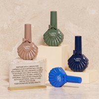 Flacon de vernis à ongles UV en gel de 18 ml, forme coquillage unique, finition de surface personnalisée, flacon cosmétique liquide pour marque de beauté