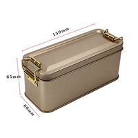 Boîtes en métal rectangulaires hermétiques pour cadeaux, emballages en gros, avec fermoir de verrouillage, pour baklava, chocolats et biscuits