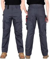 Celana Cargo Anti Air FR Stretch Ringan Bahan Ripstop Model Santai Tahan Api Dilengkapi Penguatan NFPA2112 CAT2 Celana Kerja Tukang Kayu