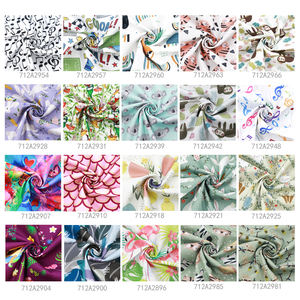 Vải cotton in họa tiết hoạt hình bán buôn, cuộn vải cotton hữu cơ in hình động vật hoạt hình, vải cotton in họa tiết hoạt hình trẻ em - Product Image 5