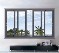 Fenêtre coulissante en aluminium à coupure thermique avec moustiquaire pour l'extérieur de la maison