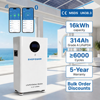 Batterie LiFePO4 48V 314Ah 16kWh, 6000 cycles, décharge haute intensité 200A pour système de climatisation et stockage solaire pour villa