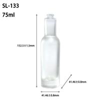 Botol parfum mewah kustom 75ml 100ml kaca transparan buram bentuk khusus cap panas Non-Spill