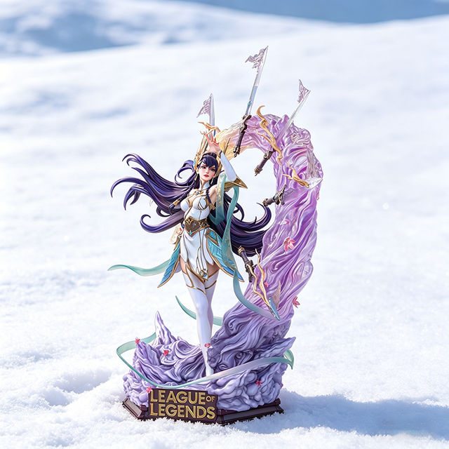 Premium Game Female Hero Statue, Resin Collectible Figure with Effect Base, Decorative Ornament Gift for Fans