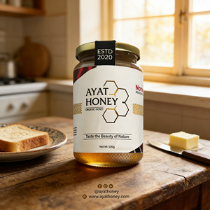 Miel blanc pur Ayat Premium 100% biologique, édulcorant naturel pour le thé, le café, le petit-déjeuner, la pâtisserie et les recettes saines quotidiennes - Product Image 4