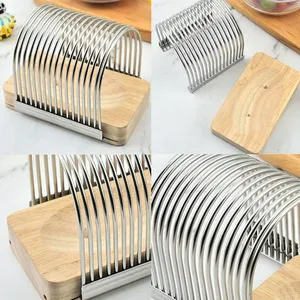 Cortador de Pan de Madera Plegable, Guía para Cortar Pan, Herramienta de Cocina para Hornear, Cortador de Pan con Bandeja Recolectora de Migas - Product Image 6