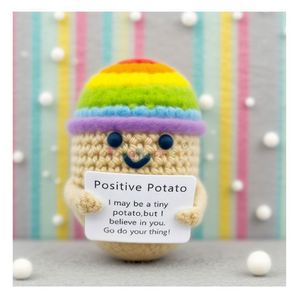 En gros, jouets en peluche faits main au crochet, en forme de légumes (pommes de terre), porte-bonheur, pour le soulagement du stress, jouets de couture et de tissage - Product Image 1
