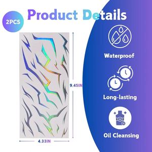 50 autocollants de maquillage conceptuel sombre effet tatouage pour scène, 2 feuilles pour décorations de fête et cosplay - Product Image 2