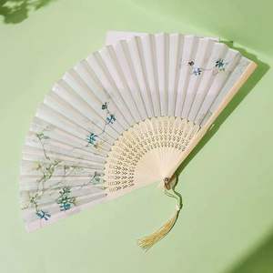 Fatingna Chinois Folk Art Soie Éventail Japonais Pliant Décorations Artisanat <span class=keywords><strong>Cadeau</strong></span> pour Mariage Peint Bambou Technique Ange pour la Danse - Product Image 4