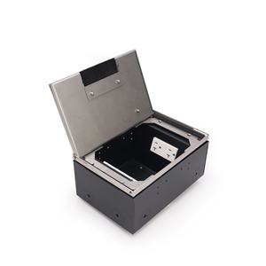 Caja Eléctrica para Piso Elevado con Tapa Empotrada de Acero Inoxidable y Puertos de Datos RJ45 Integrados - Product Image 1