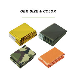Peso ligero Primeros auxilios Rescate Emergencia Clima frío Cálido Desechable Space Foil Mylar Mantas térmicas impermeables - Product Image 3
