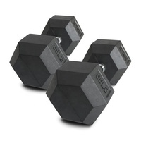 Haltère durable de 65 lb pour la musculation en salle de sport, entraînement de force, design hexagonal solide, prise confortable