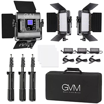 3 Packs GVM 800D RGB LED Photography Lighting 3200K-5600K 8 Kinds Scene Video Lighting Kit with APP Control for YouTube Studio