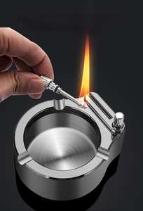 <span class=keywords><strong>Briquet</strong></span> kérosène en acier inoxydable au design vintage avec dix mille allumettes et cendrier pour cigarettes - Product Image 2