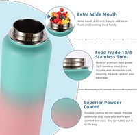 Bouteille d'eau isotherme portable en acier inoxydable Treval, à double paroi, anti-fuite, pour l'extérieur