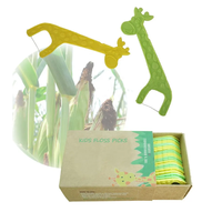 Kinder tandenstokers ecologisch afbreekbaar bamboe houtskool tandenflosspicks grappige fruit smaak giraf design