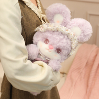 Vente directe usine : Adorable peluche en fourrure bouclée avec jupe en dentelle, lapin ou renard, jouet créatif pour canapé, chambre et décoration intérieure