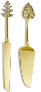 Metal Cake Server & Knife Set With Leaf Handle For Wedding Party Restaurant Home Hotel Gifting Purpose at Wholesale Price - Product Image 3