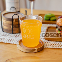 Vente chaude Sous-verres ronds en acacia avec liège En bois Gravé Dessous de verre en acacia naturel Parfait Drink Mat & Pad