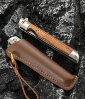Couteau de poche pliant Mini couteaux pliants tactiques de survie en plein air manche en bois couteaux de poche coffret cadeau