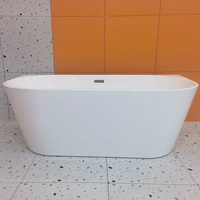 Baignoire carrée moderne autoportante en acrylique pour intérieur/extérieur, baignoire d'angle avec certification CUPC pour hôtels
