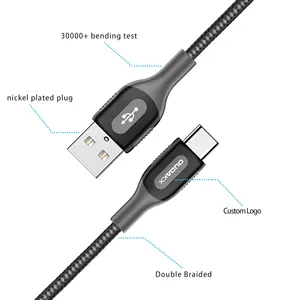 2023 חם למכור ניילון קלוע sb c 2.4a טעינה מהירה USB 2.0 סוג c כבל סנכרון נתונים