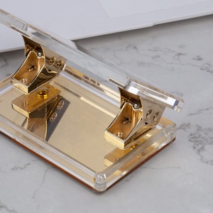 Perforateur acrylique transparent personnalisé Perforateur standard 3 trous acrylique perforateur papier lucite clair or rose - Product Image 5