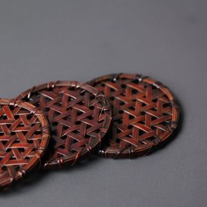 Bamboo Coasters 11 Cm Heat Insulating Tea Table Mats Classical Style Craft Decor - Product Image 3
