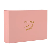 Boîte d'emballage cosmétique rose mignonne, pliable, magnétique, avec gaufrage et revêtement UV, couleurs et tailles personnalisables