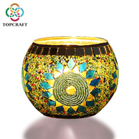 Diwali décor chauffe-plat mosaïque bougie tasse conteneur luxe chandeliers verre bougie porte-pot lanterne