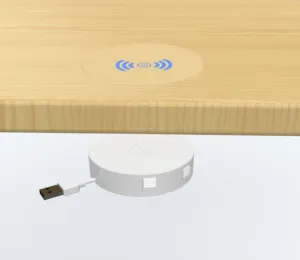 Mobilya kablosuz şarj masanın altında görünmez 10W çıkış Qi kablosuz şarj 20mm uzun mesafe