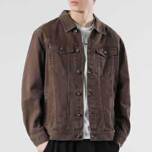 Blouson Bomber en Jean Décontracté pour Hommes et Garçons, Collection Automne 2026, Vente en Gros Usine, Écologique, Respirant, Service OEM, Bleu Foncé Uni - Product Image 3
