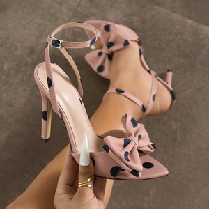Zapatos de Novia para Mujer, Punta Puntiaguda, Tacón Ultra Alto y Delgado, Parte Superior de PU, Suela de Goma, Sandalias Sexys para Otoño y Exteriores - Product Image 4